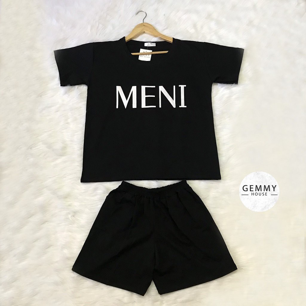 Bộ mặc nhà nữ mùa hè , đồ bộ bigsize chất cotton Gemmy House in chữ Meni