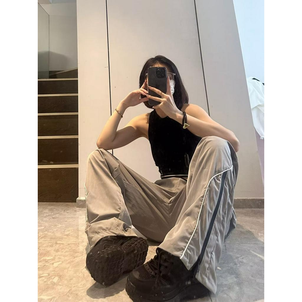 QADCOL Quần Dài Mỏng Ống Rộng Thời Trang Mùa Hè Hàn Quốc Mới Cho Nữ