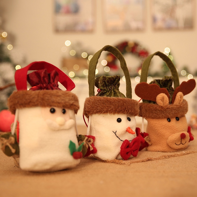 Giỏ Đựng Kẹo Hình Ông Già Noel / Táo Trang Trí Bàn Làm Việc