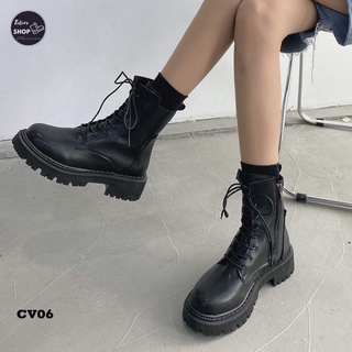 Giày boots nữ cổ vừa da cao cấp - cv06