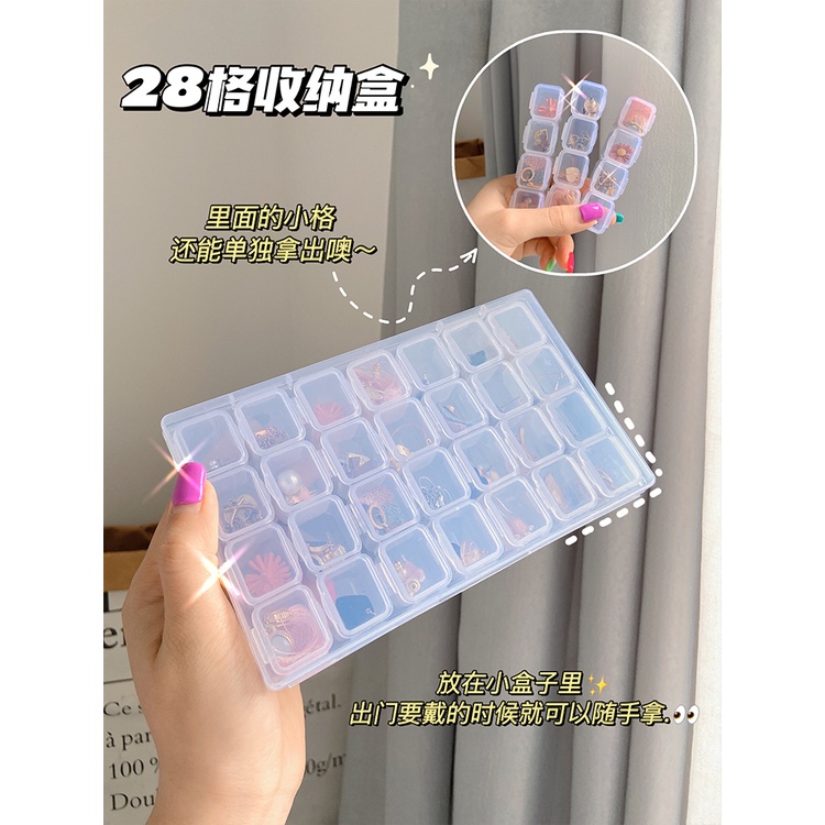 Hộp Trong Suốt Đựng Trang Sức 28 Ngăn Tiện Lợi