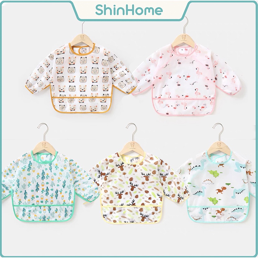 Áo yếm ăn dặm BLW cao cấp cho bé [Chống thấm nước, có máng, có size]