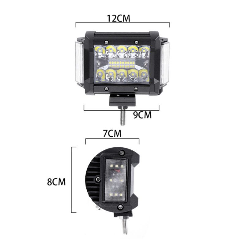 Đèn Pha LED Đi Trong Sương Mù Hình Vuông 108W Dành Cho Ô Tô Xe Tải