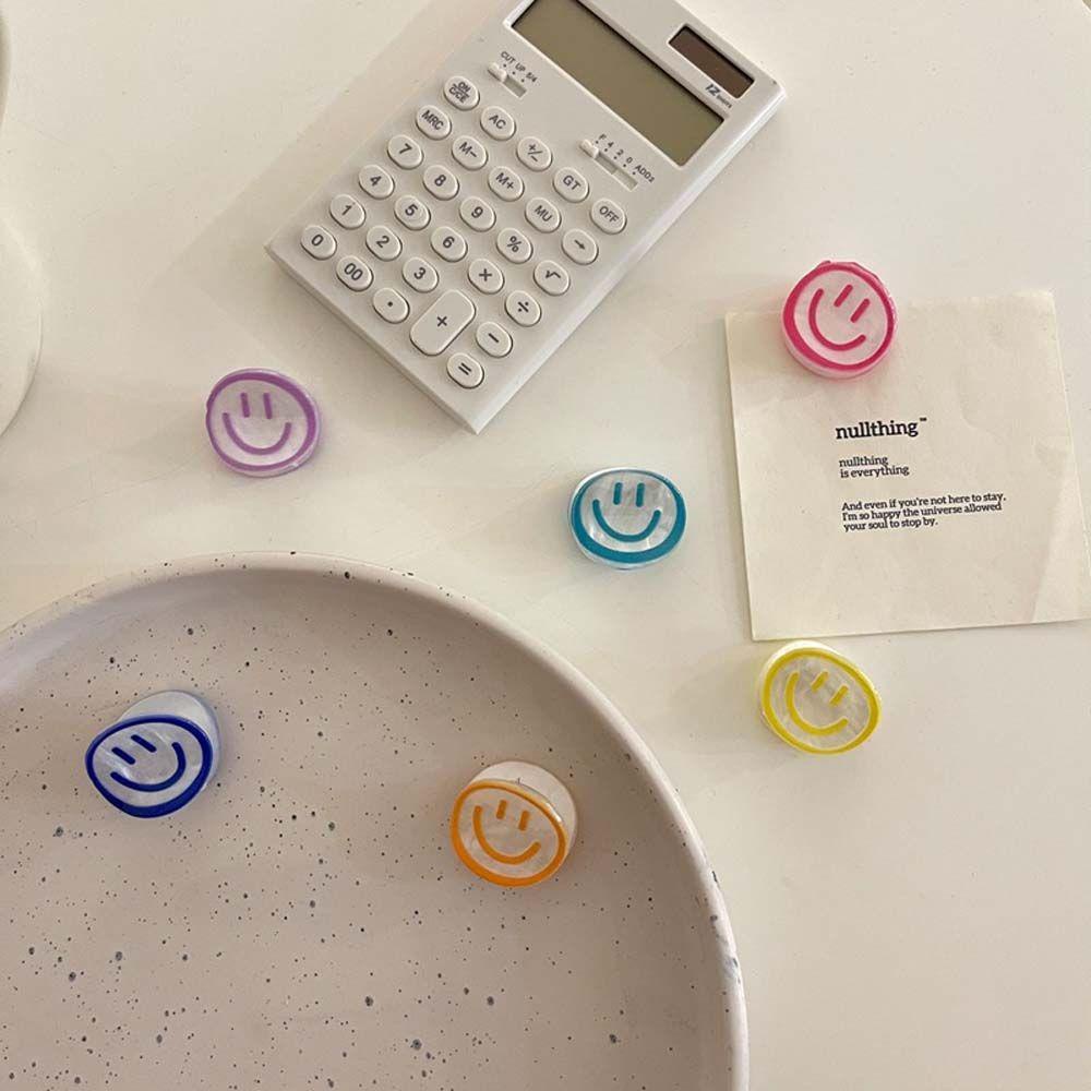 Kẹp Tóc Mini Hình Mặt Cười Bằng Nhựa Màu Sắc Ngọt Ngào Xinh Xắn Cho Nữ VANES1