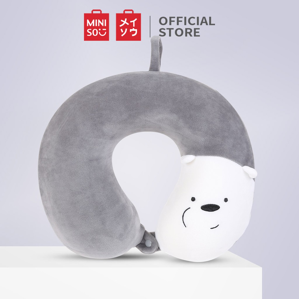 [Mã LIFECPMALL giảm 12% đơn 250K] Gối chữ U Miniso Bare Bears (Nâu)