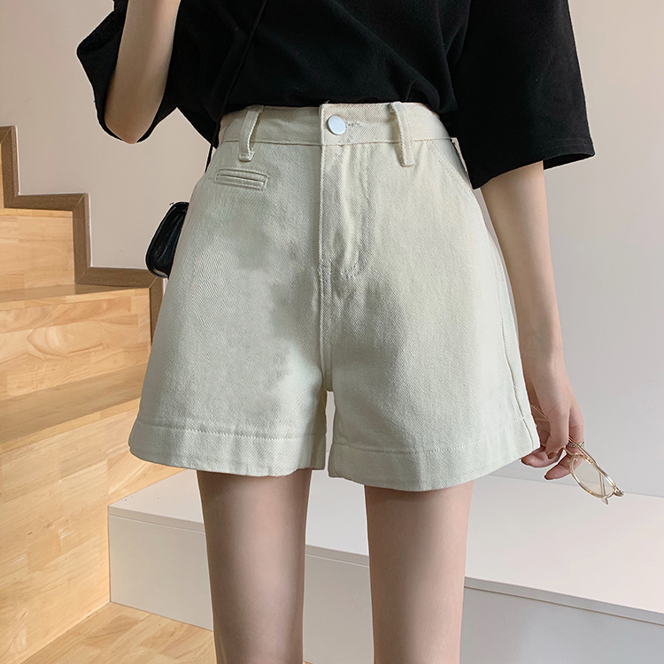 Quần short denim lưng cao 42244 đơn giản dễ phối đồ