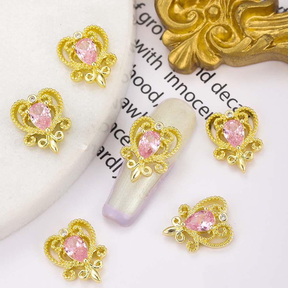 Phụ Kiện Trang Trí Móng Tay 3D Bằng Hợp Kim DIY Hình Trái Tim Phong Cách Nhật BảnHạt Charms Đính Móng Tay