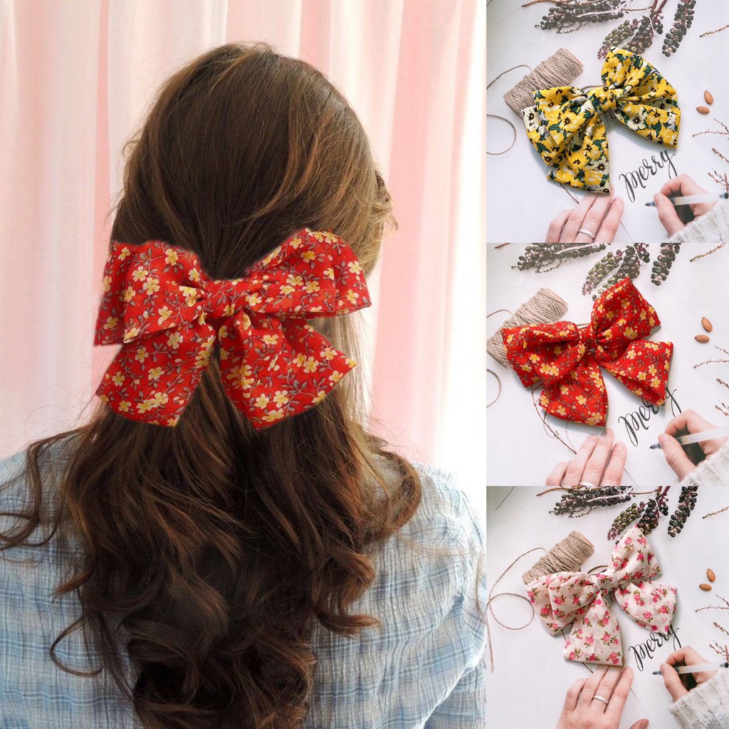 {Ảnh thật} KẸP TÓC NƠ HOA TIỂU THƯ, NƠ 3 TẦNG VINTAGE, HOT TREND ULLZANG
