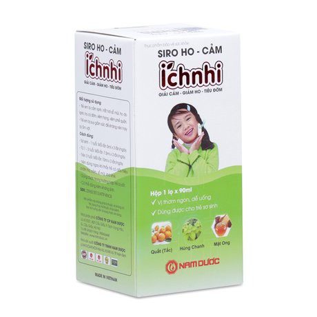 ÍCH NHI SIRO HO CẢM SỔ MŨI CHO BÉ DƯỚI 3 TUỔI  CHAI 90ML