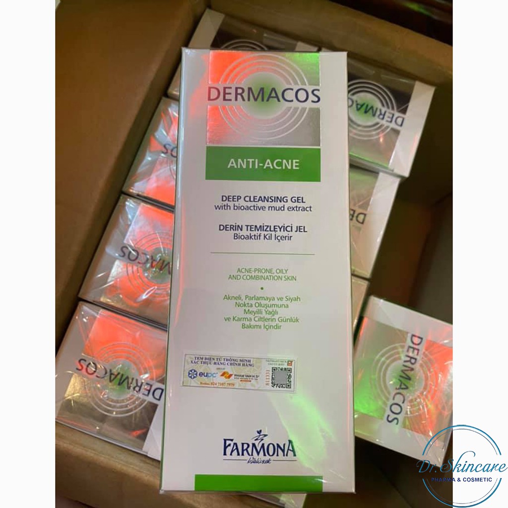 [CHÍNH HÃNG] DERMACOS Sữa Rửa Mặt Farmona Dermacos Anti Acne Deep Cleansing Gel 150ml, Sạch Sâu Ngừa Mụn, Cho Da Dầu | BigBuy360 - bigbuy360.vn