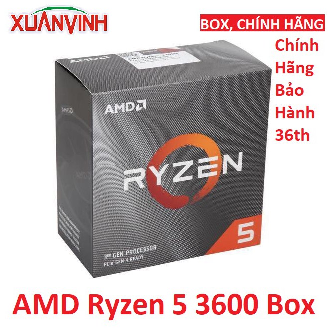 CPU AMD Ryzen 5 3600 32MB 3.6GHZ UPTO 4.2GHZ 6 NHÂN 12 LUỒNG NEW 100% CHÍNH HÃNG