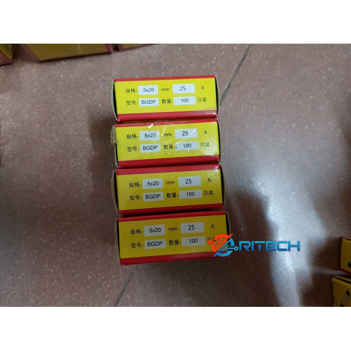 Hộp cầu chì thủy tinh 25A 250V 5x20mm F25AL250VH (100con)