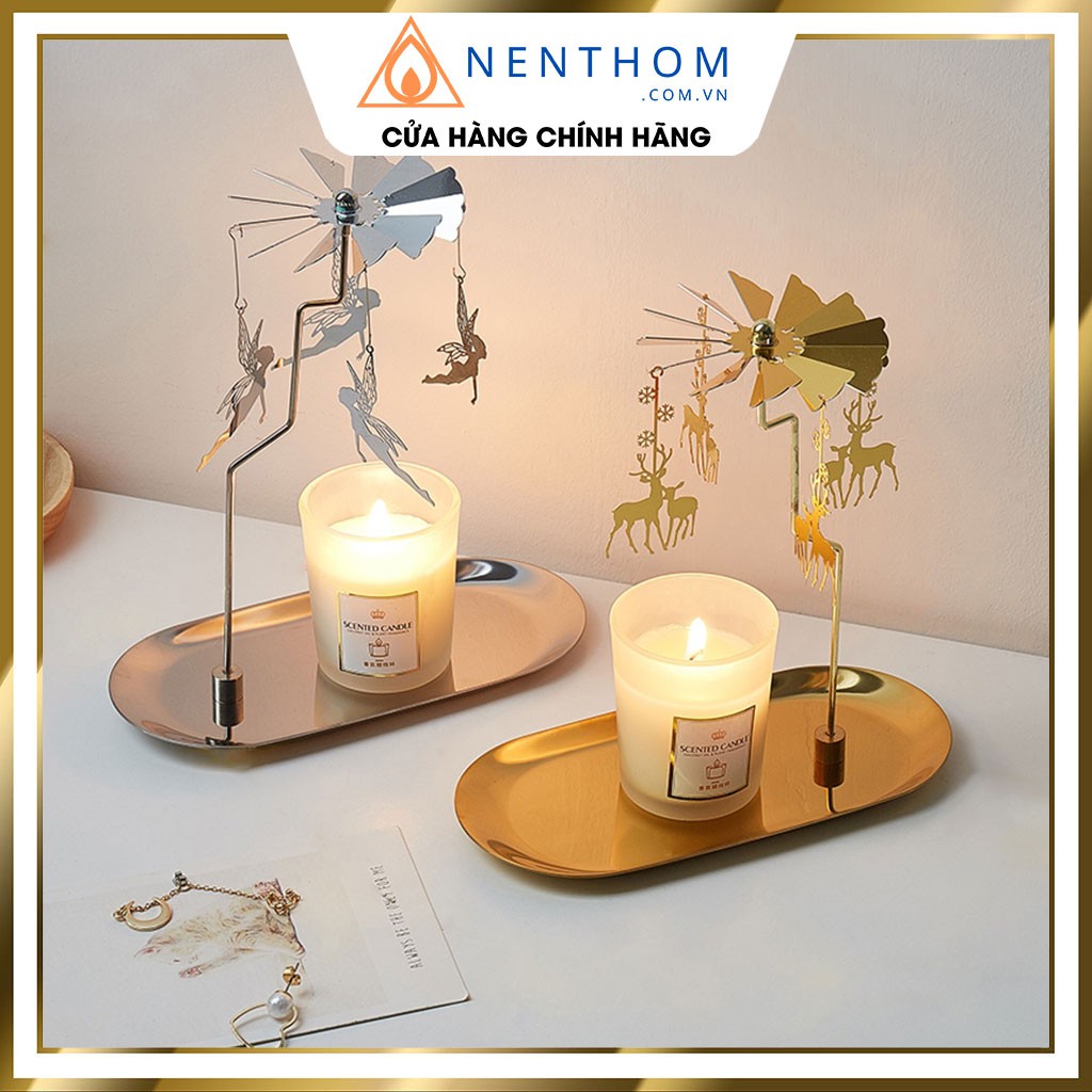 Chong Chóng Xoay + Khay Đựng Nến Thơm Cao Cấp (Phụ Kiện Nến Thơm) - CK01