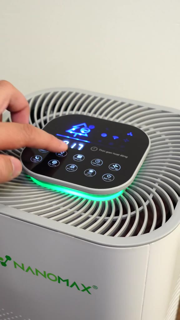 Máy Lọc Không Khí Nanomax Với Bộ Lọc Hepa 4 Lớp Lọc Bụi Mịn, Tia Uv Diệt Khuẩn, Kết Nối Thông Minh Với Điện Thoại (40M2) | BigBuy360 - bigbuy360.vn