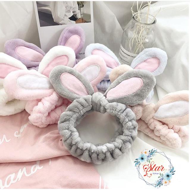 Băng Đô Turban Nơ Tai Thỏ Vải Nhung Êm Mượt Dùng Rất Thích C17