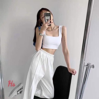 Áo croptop nữ hai dây cổ vuông hai màu siêu xinh pt