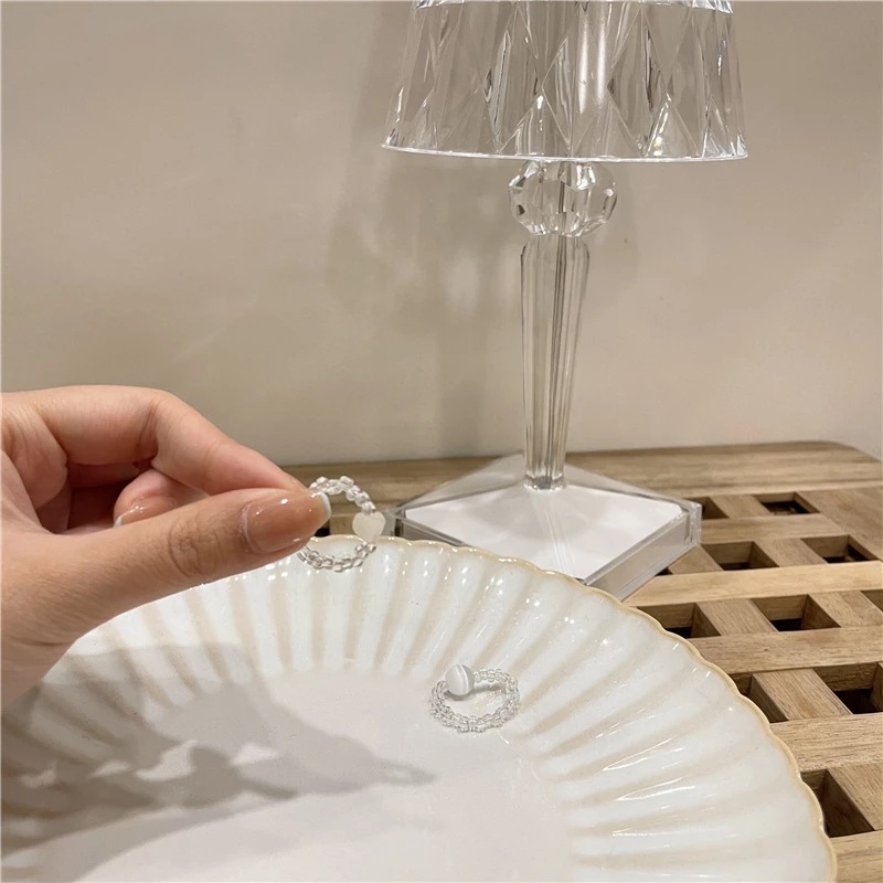 Nhẫn Đính Đá Opal Trong Suốt Có Thể Điều Chỉnh Phong Cách Bohemian Thời Trang Cho Nữ