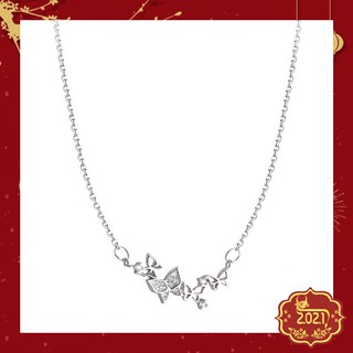 Dây Chuyền Bạc Nữ Thời Trang Đính Đá Hình Đàn Bướm Mùa Xuân S006- Trang Sức Bạc ButterBear Jewellery.
