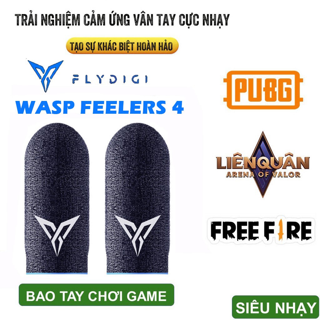 Bộ găng tay chơi game Gamesir Flydigi Wasp Feelers 4 Sợi Bạc cao cấp - Bao tay chơi game ff siêu nhạy chống mồ hôi