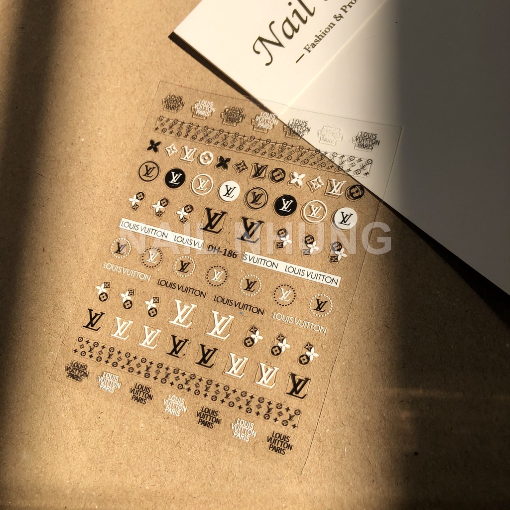 Sticker dán móng tay mẫu thương hiệu, logo, deacal dán móng tay