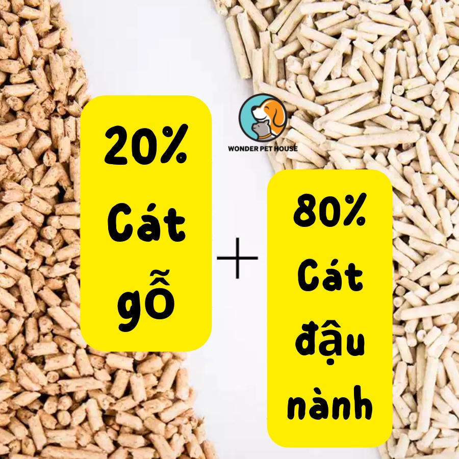 Cát vệ sinh đậu nành, gỗ cho mèo Cature nội địa Trung cho mèo 6L