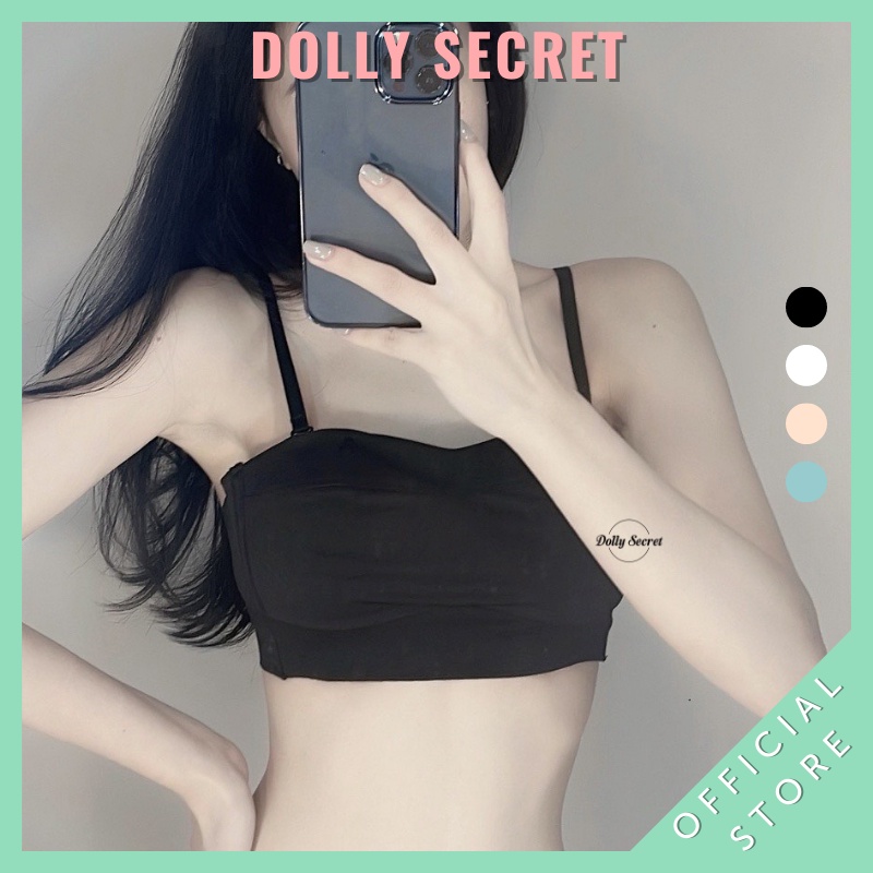 Áo ngực cúp quây ngang chất su non, áo ngực không dây chống tụt cho nữ DOLLY SECRET A23