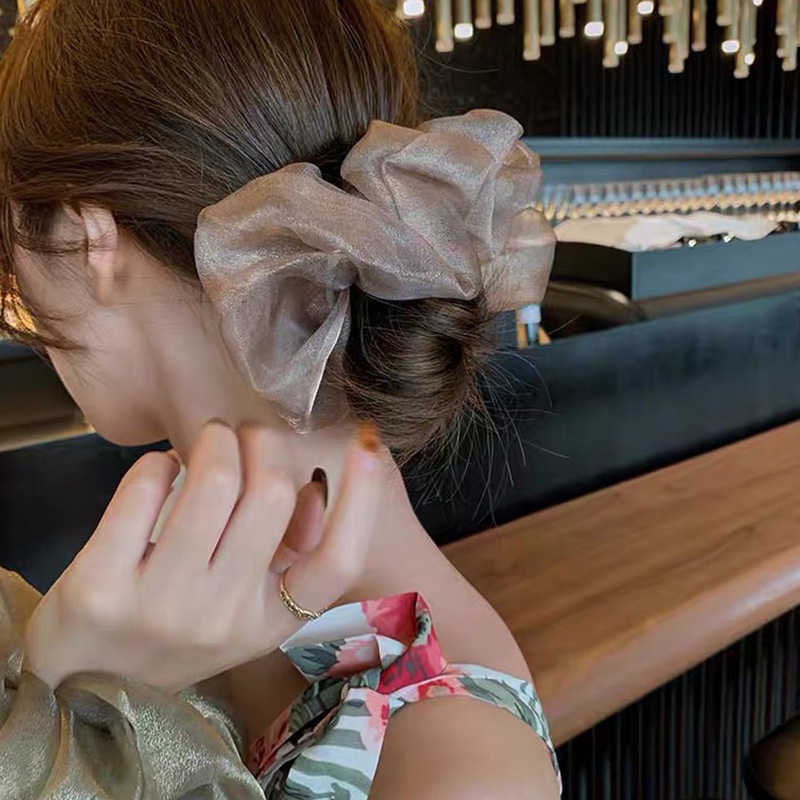 (0487) Dây Chun Scrunchies Bản To Xoè Ánh Kim Hàn Quốc