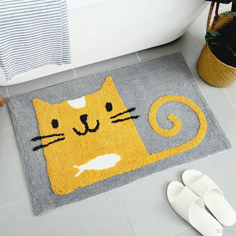 Thảm chùi chân lông mịn hình thú dễ thương