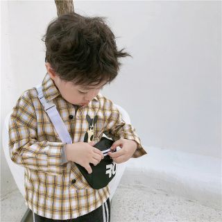 Sơ mi kẻ bé trai bé gái logo ngực- c Anle Thúy
