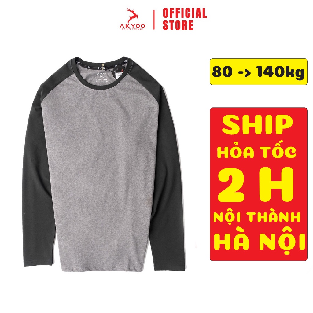 Áo thun dài tay nam bigsize 80-140kg AKYOO