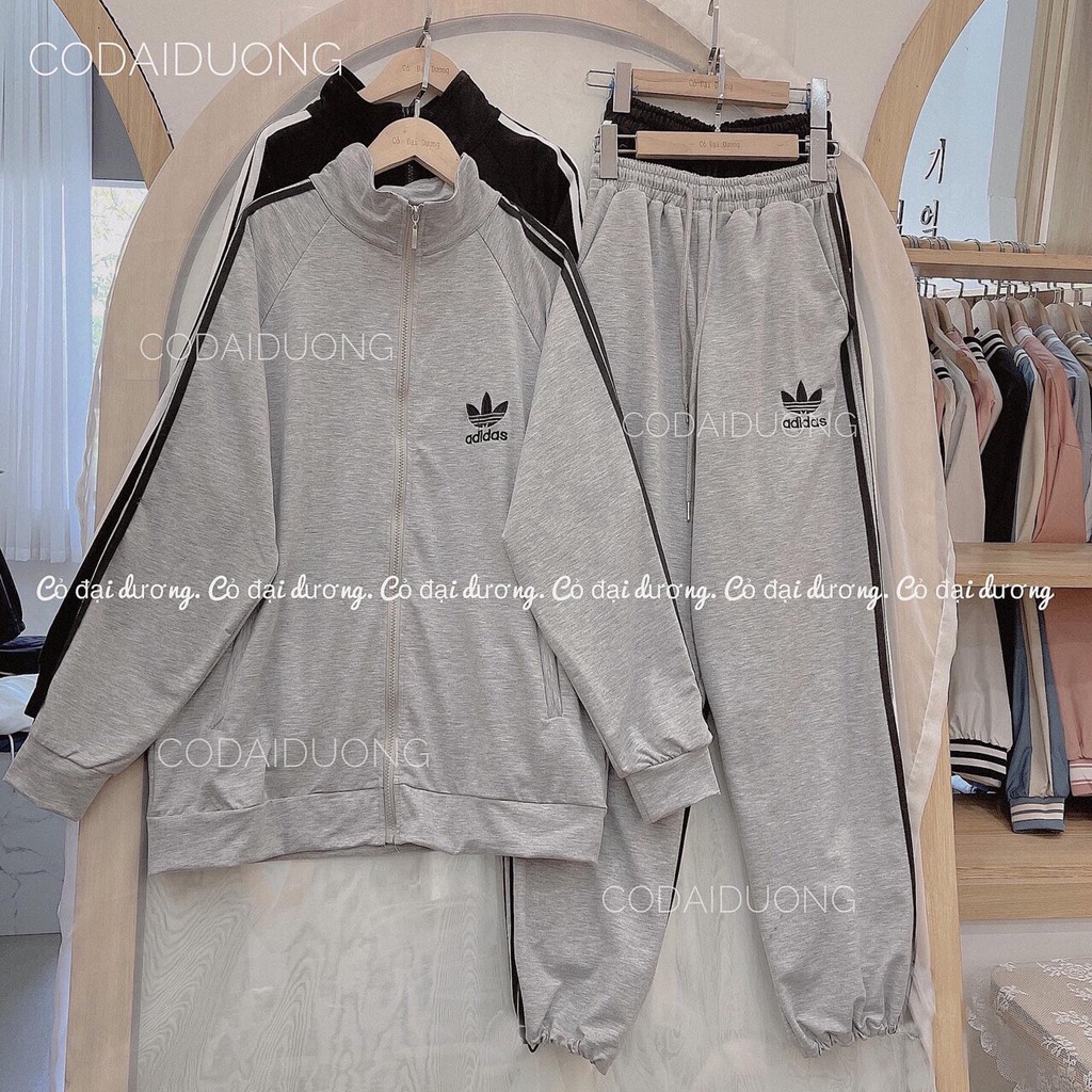 Set bộ thể thao unisex sẵn 3 màu viên tay Logo thêu Da.s_Có ảnh thật