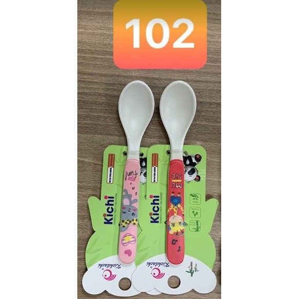Muỗng / Thìa ăn dặm sợi tre Kichilachi - Dụng Cụ Tập Ăn Cho Bé - Mã 103 và 104 , 102