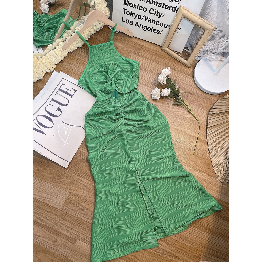 Đầm dây body xanh xoắn thiết kế VIBED