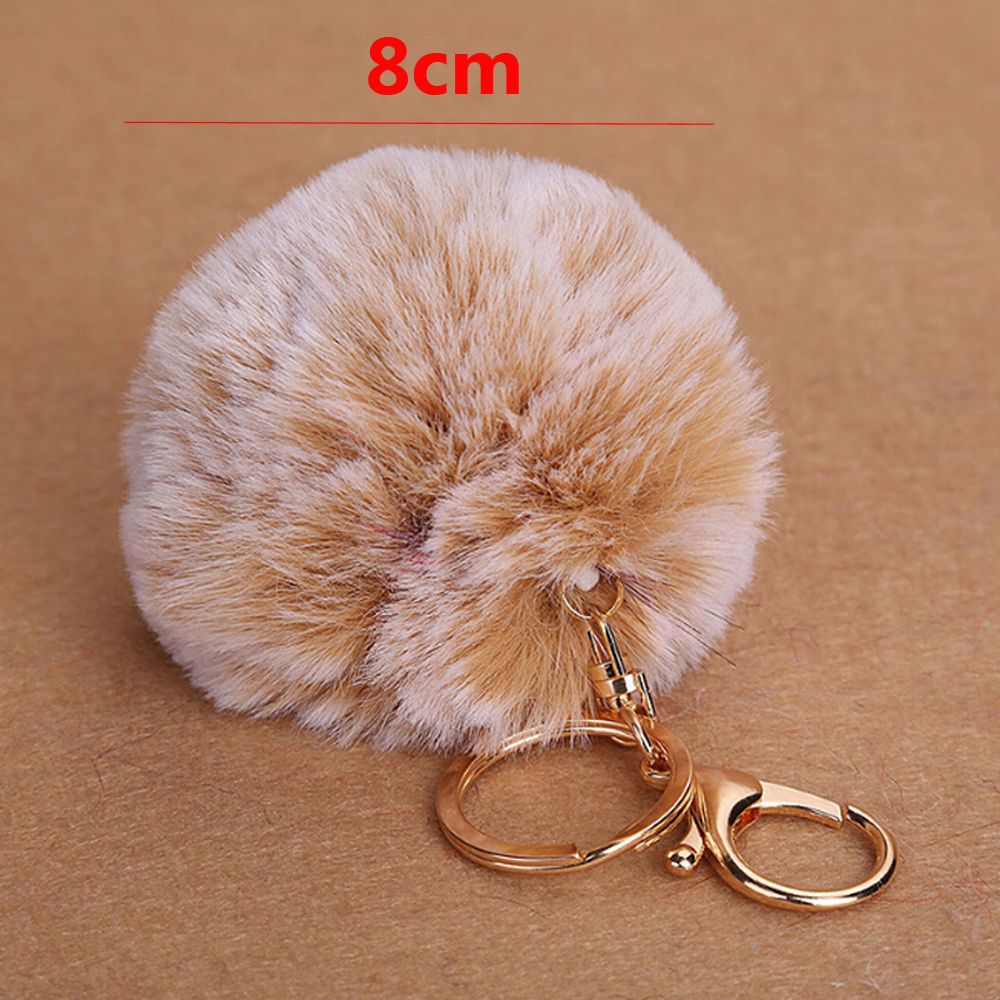 Móc khóa hình cục bông nhiều màu sắc dễ thương