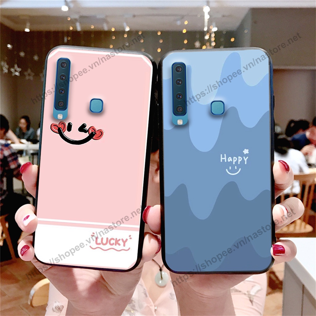 Ốp lưng Samsung A7 2018 / A9 2018 mặt cười, họa tiết caro đơn giản đẹp cute