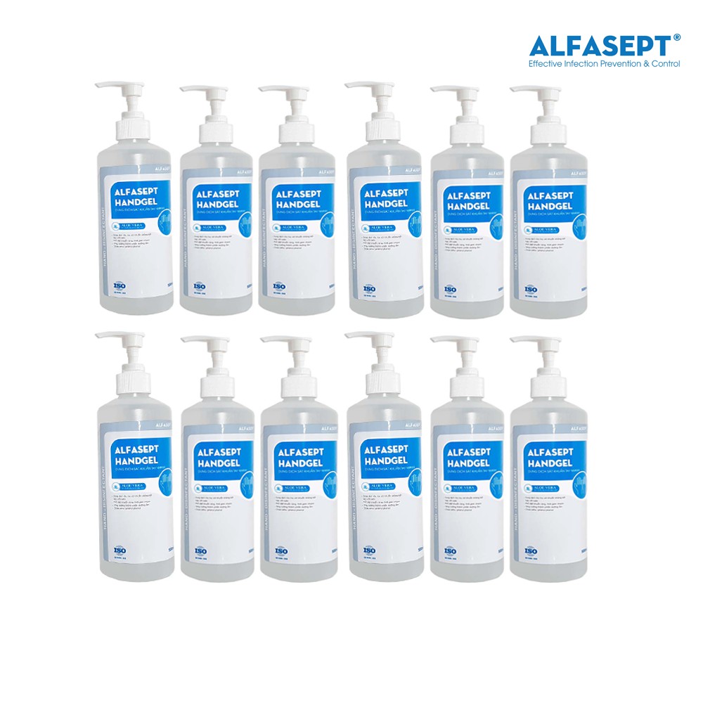 [Có sẵn] Thùng 12 chai Gel rửa tay khô sát khuẩn Alfasept Handgel 500ml