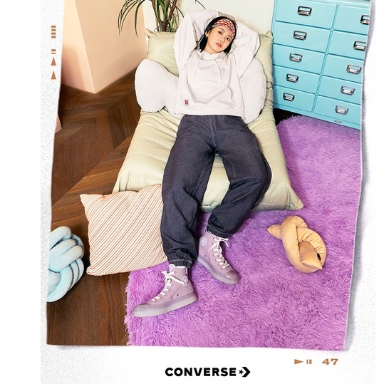 Giày Thể Thao CONVERSE All Star CX Vải canvas Đế jelly Màu Hồng Nhạt Dễ Thương 172893C-280