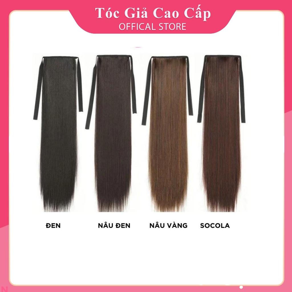 Tóc giả cột thẳng dài 60cm, sợi tơ cao cấp