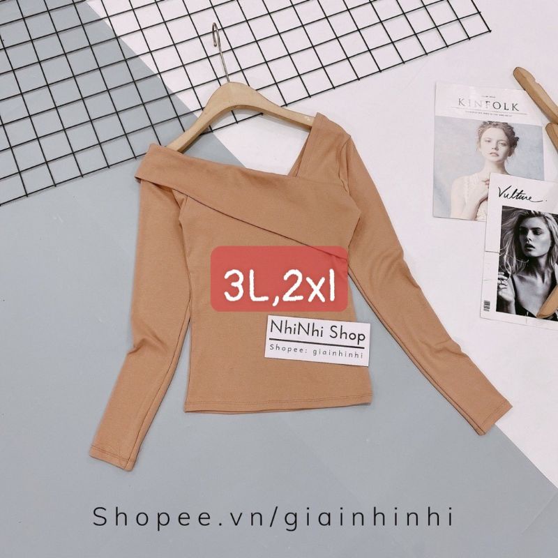 XẢ SALE - ÁO THUN GÂN LỆCH VAI BIGSIZE 60-90KG