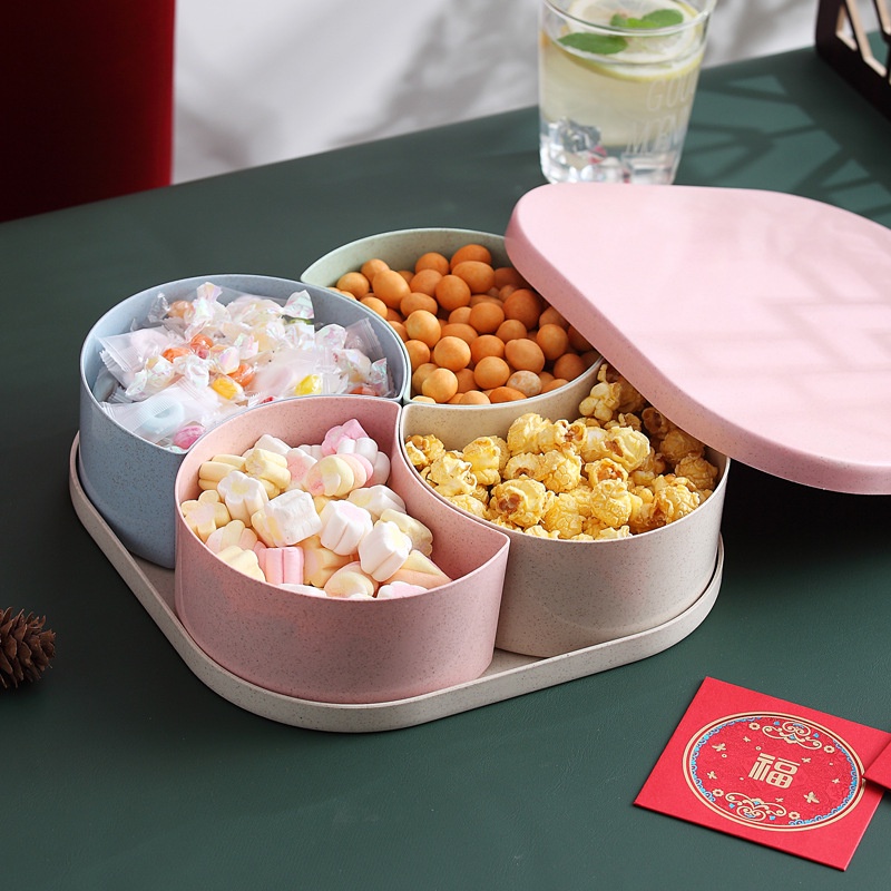 Hộp đựng mứt tết lúa mạch (Có nắp)