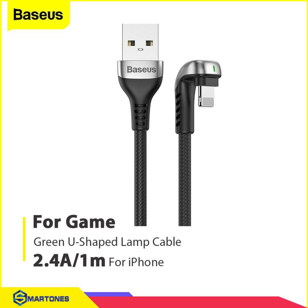 Cáp sạc Baseus U-shaped Lamp Mobile Game 2.4A chuẩn Lightning cho iPhone , đầu cắm hình chữ U hỗ trợ game thủ chơi game