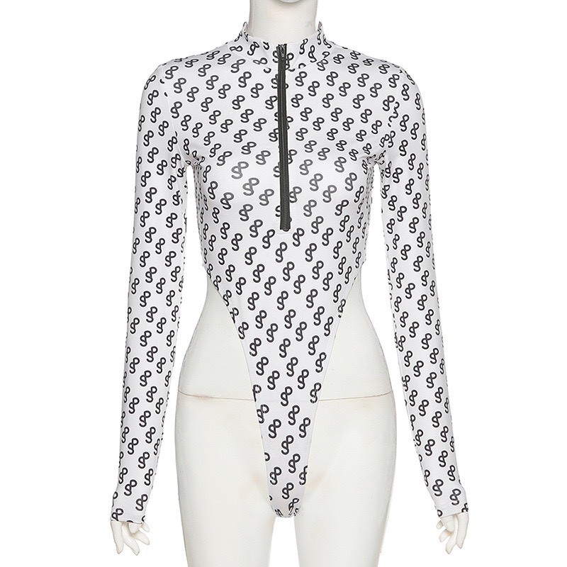 Bodysuit sp dây kéo giữa trắng phong cách sexy-BITCHES | BigBuy360 - bigbuy360.vn