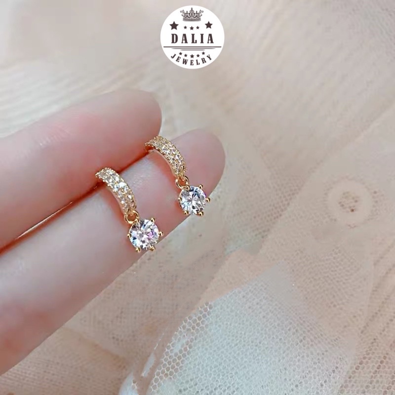 Bông tai bạc nữ DaLiA Jewelry hình mưa rơi cao cấp