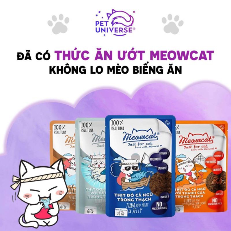 70g pate Meowcat Dành cho mèo trên 6 tháng tuổi,Với 4 hương vị.