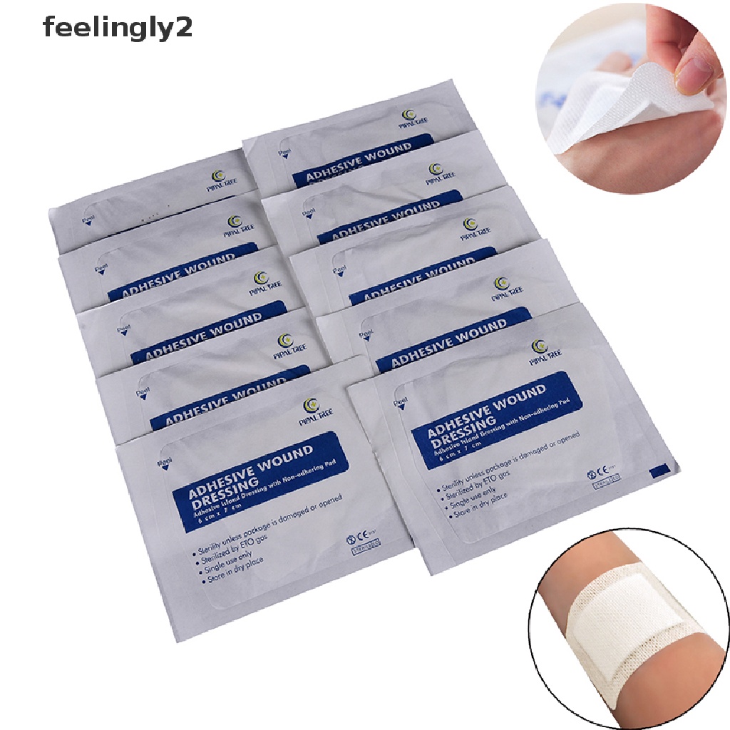 [Hàng mới về] 10 Băng dán y tế bằng vải không dệt kích thước 6x7cm tiện lợi