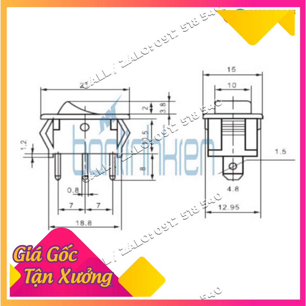Công Tắc Bập Bênh 3 Chân 3 chế độ (Ảnh Sp thật)