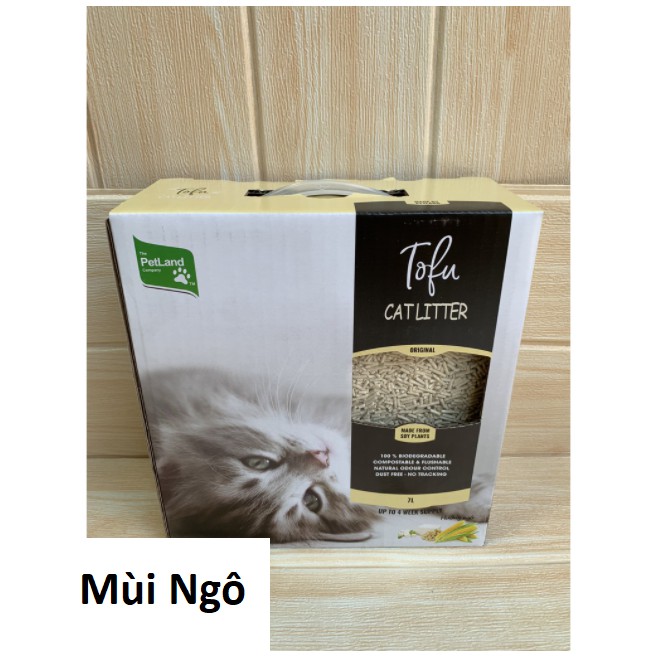 (2 loại) Cát Đậu phụ 7L - CÁT VỆ SINH  cát tofu Đổ bồn cầu thoải mái- Cát hữu cơ Mèo ăn không sao
