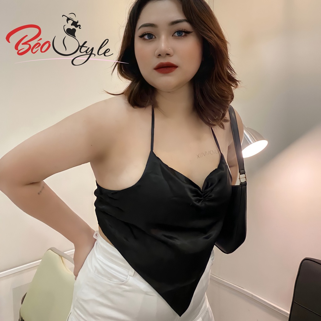 Áo yếm kiểu BIGSIZE croptop nhún ngực hot trend AKBS027 Dành cho các nàng từ 55-95kg- Mặc đi chơi, dạo phố , đi tiệc