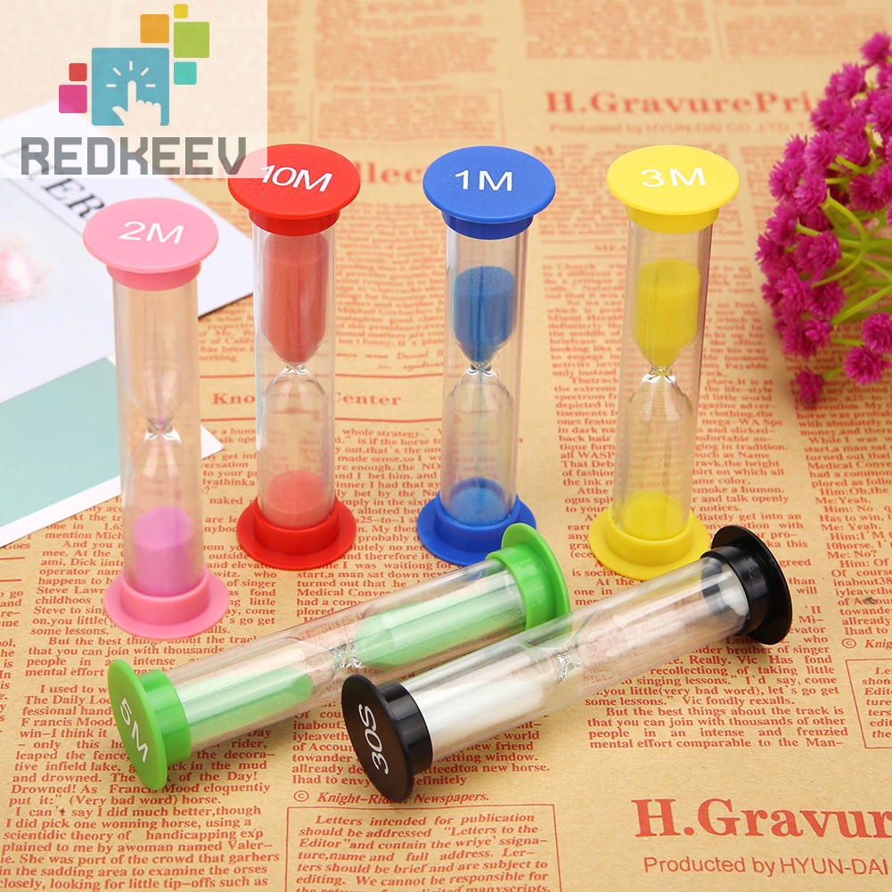 Set 6 đồng hồ cát bằng nhựa thiết kế sáng tạo trang trí nhà cửa