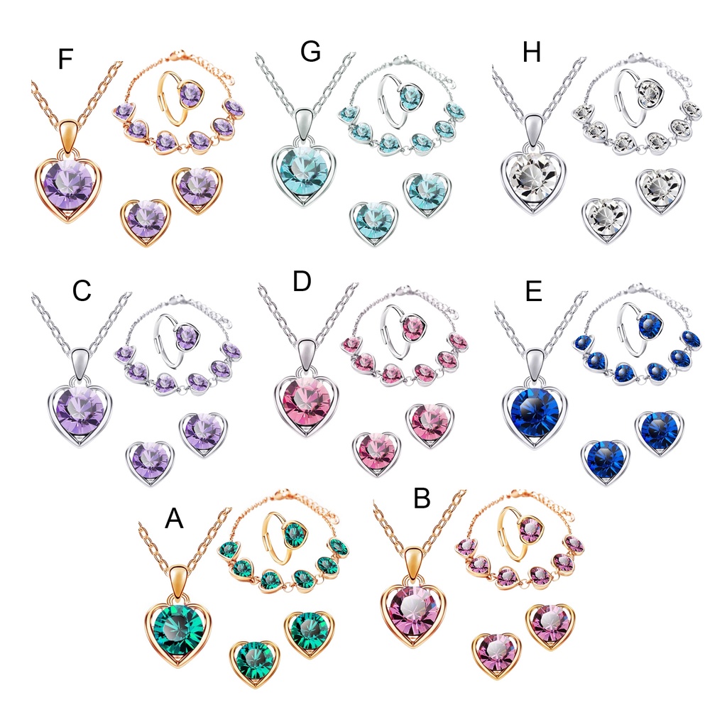 Set 4 vòng đeo tay đính đá pha lê giả thời trang cho nữ